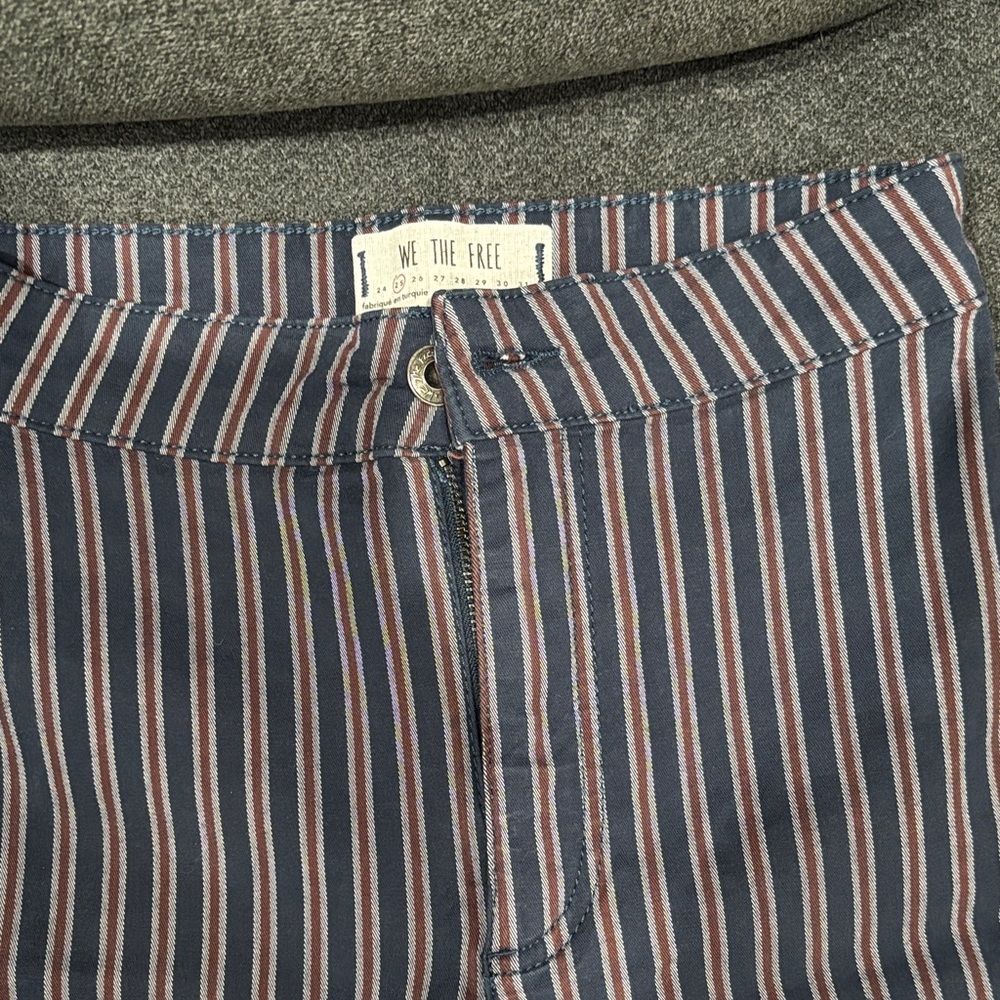 We The Free Blue and Red Striped Pants